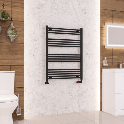 Eastbrook Wendover Straight Matt Black Towel Rails - Various Sizes 1000mm x 600mm