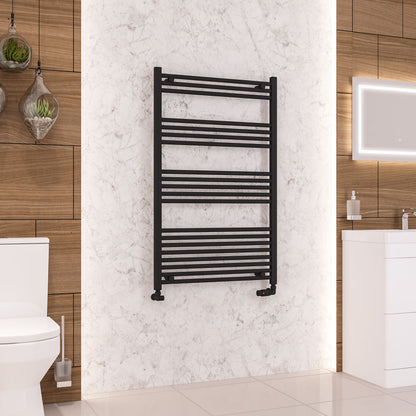 Eastbrook Wendover Straight Matt Black Towel Rails - Various Sizes 1200mm x 600mm