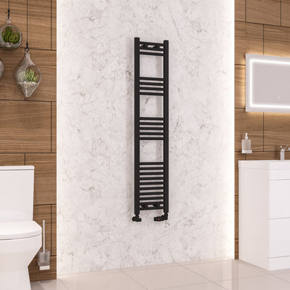 Eastbrook Wendover Straight Matt Black Towel Rails - Various Sizes 1200mm x 750mm