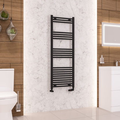 Eastbrook Wendover Straight Matt Black Towel Rails - Various Sizes 1400mm x 400mm