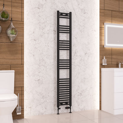 Eastbrook Wendover Straight Matt Black Towel Rails - Various Sizes 1600mm x 750mm