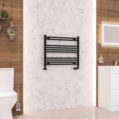 Eastbrook Wendover Straight Matt Black Towel Rails - Various Sizes 600mm x 600mm