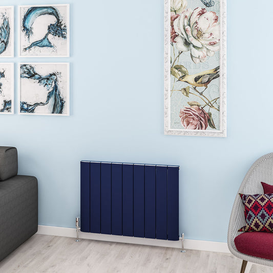 Eastbrook Withington Matt Cobalt Blue Horizontal Aluminium Radiator 600mm High x 850mm Wide