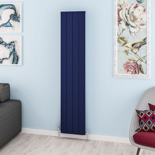 Eastbrook Withington Matt Cobalt Blue Vertical Aluminium Radiator 1800mm High x 375mm Wide