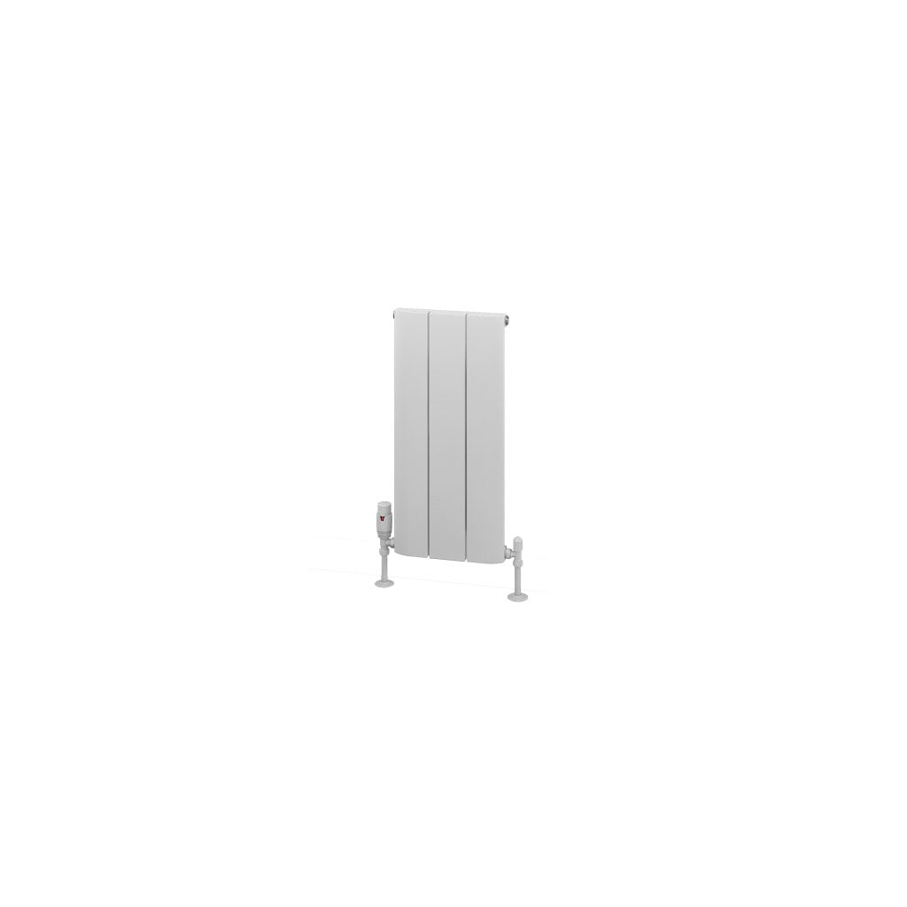 Eastbrook Withington Matt White Vertical Aluminium Radiator 600mm High x 280mm Wide Cut Out Image