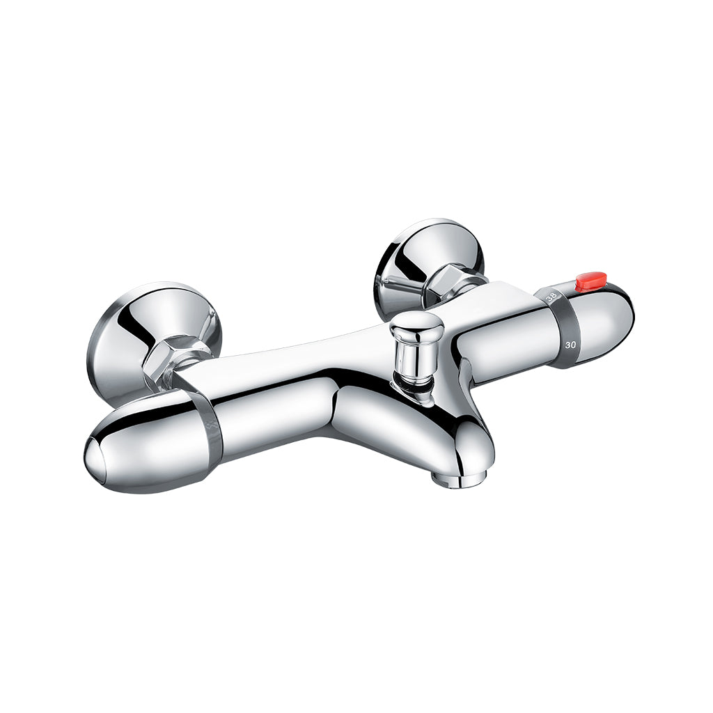 Eastbrook Cotswold Chrome Wall Mounted Thermostatic Bath Shower Mixer Tap