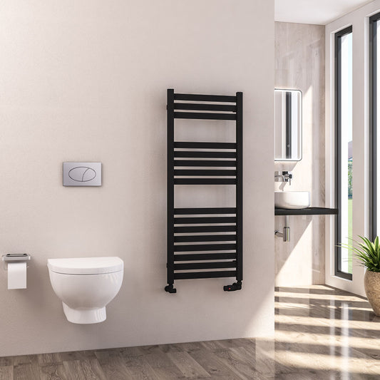 Eastbrook Defford Matt Black Designer Towel Rail 1200mm x 500mm 89.1294