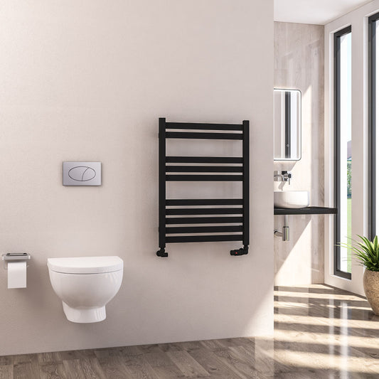 Eastbrook Defford Matt Black Designer Towel Rail 800mm x 600mm 89.1293