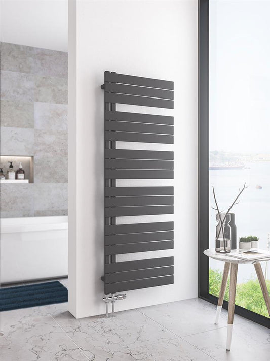 Eastbrook Helmsley Matt Anthracite Designer Towel Rail 1640mm x 600mm 89.0637