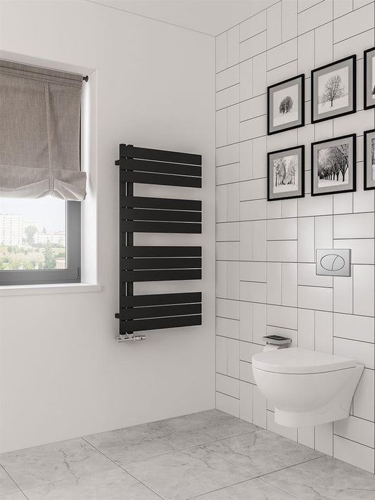 Eastbrook Helmsley Matt Black Designer Towel Rail 1150mm x 600mm 89.0641