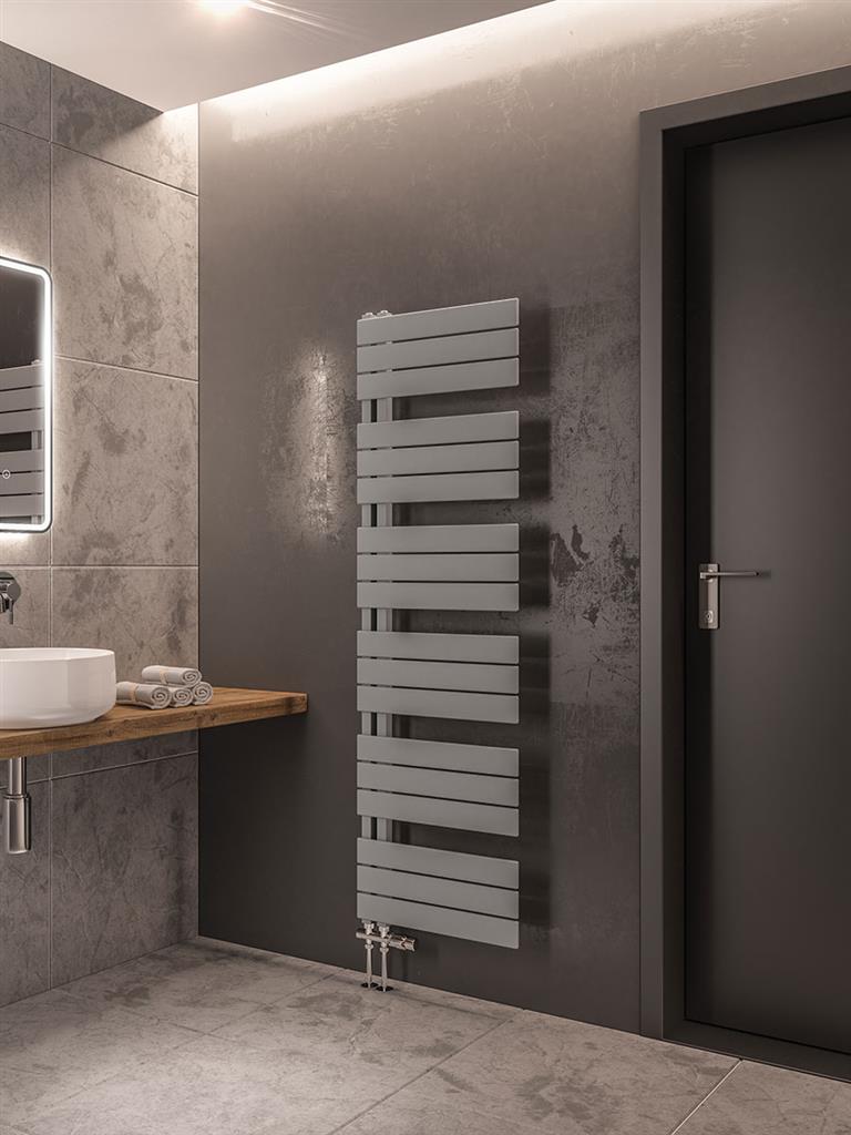 Eastbrook Helmsley Matt Grey Designer Towel Rail 1640mm x 500mm 89.0628