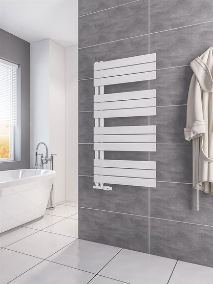 Eastbrook Helmsley Matt White Designer Towel Rail 1150mm x 600mm 89.0617