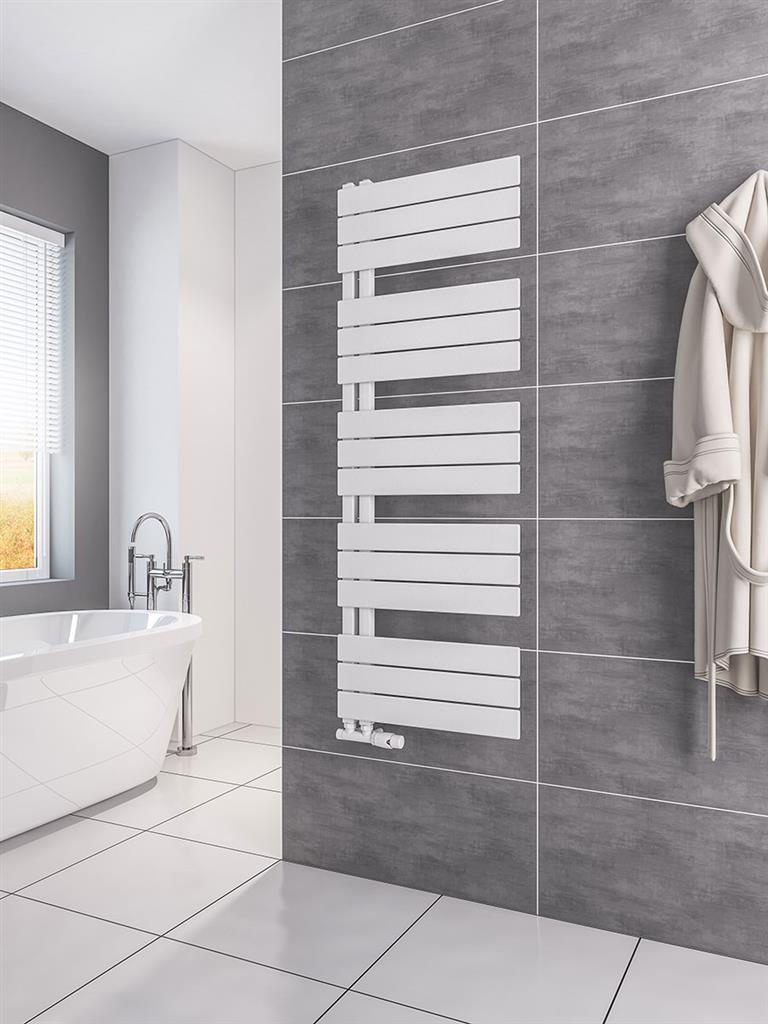 Eastbrook Helmsley Matt White Designer Towel Rail 1400mm x 500mm 89.0618