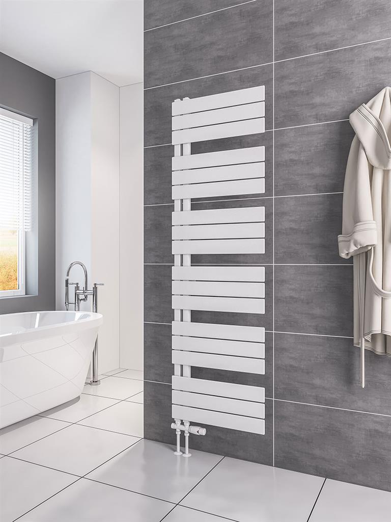 Eastbrook Helmsley Matt White Designer Towel Rail 1640mm x 500mm 89.0620