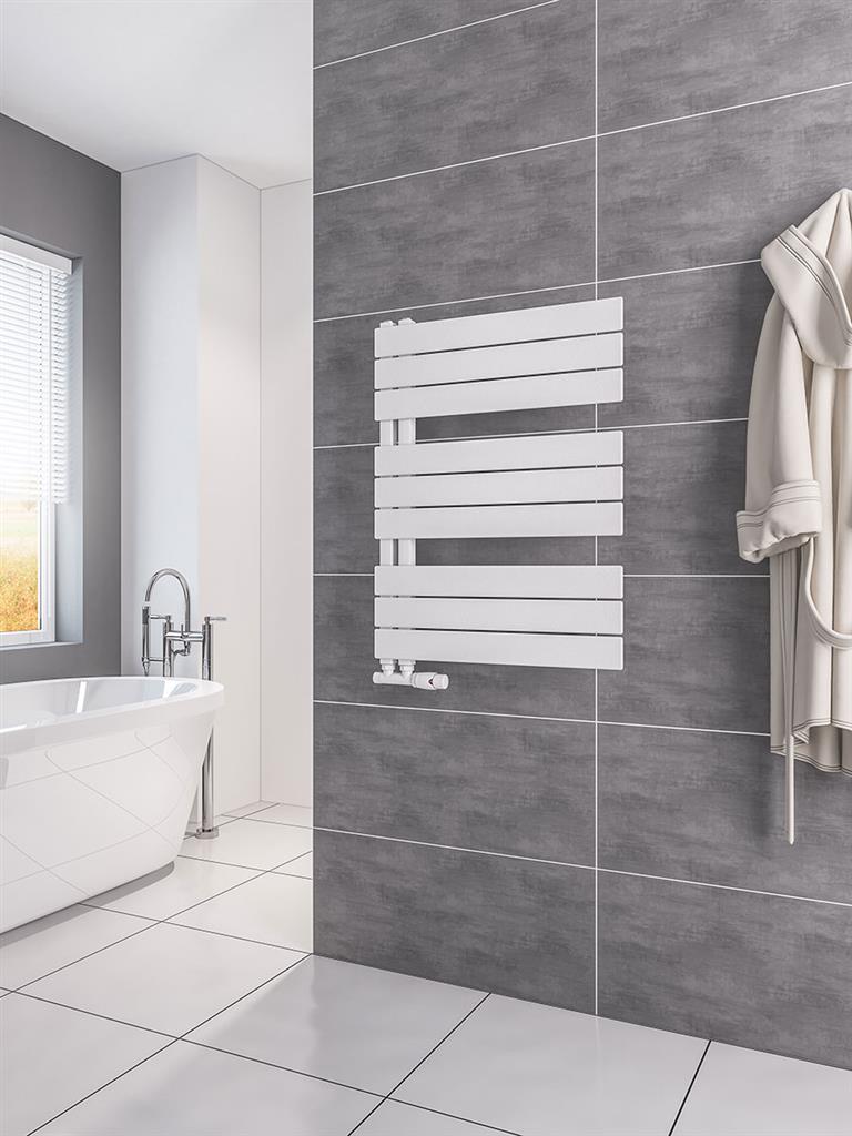 Eastbrook Helmsley Matt White Designer Towel Rail 800mm x 600mm 89.0615