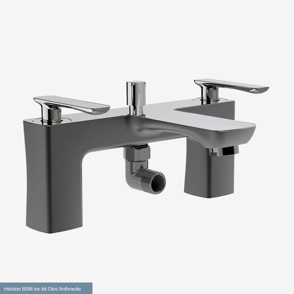 Eastbrook Helston Gloss Anthracite Bath Shower Mixer Tap - Inc Kit