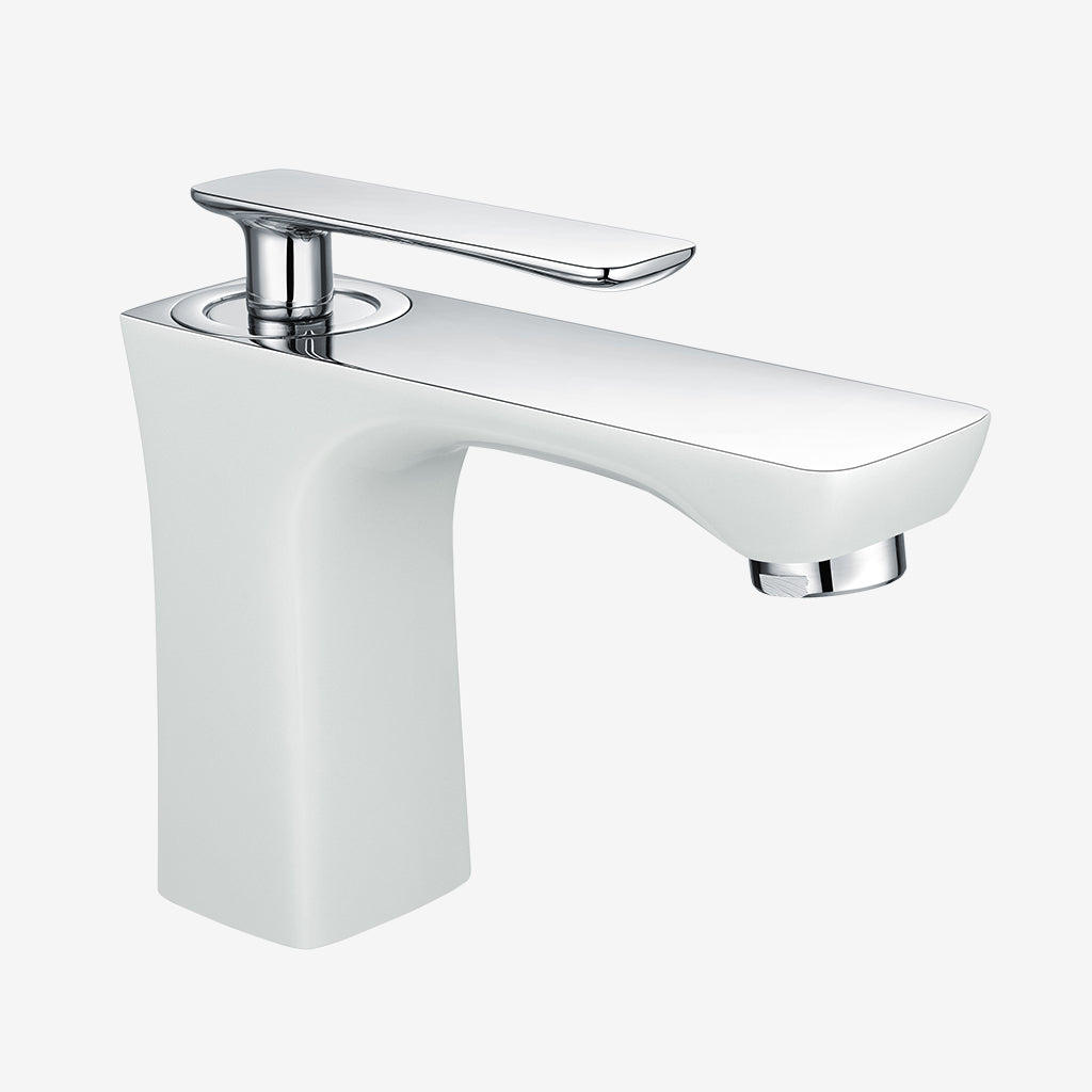 Eastbrook Helston Gloss White Mono Basin Mixer Tap - Inc Waste