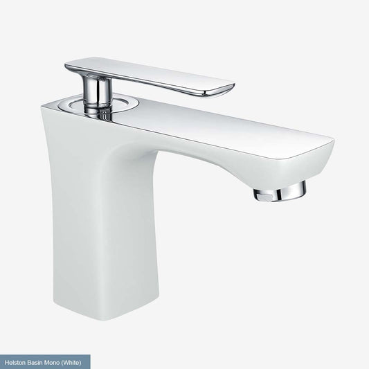 Eastbrook Helston Matt Textured White Mono Basin Mixer Tap - Inc Waste