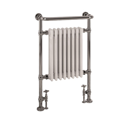 Eastbrook Isbourne 940mm High x 600mm Wide Chrome and Gloss White Traditional Radiator Cut Out Image