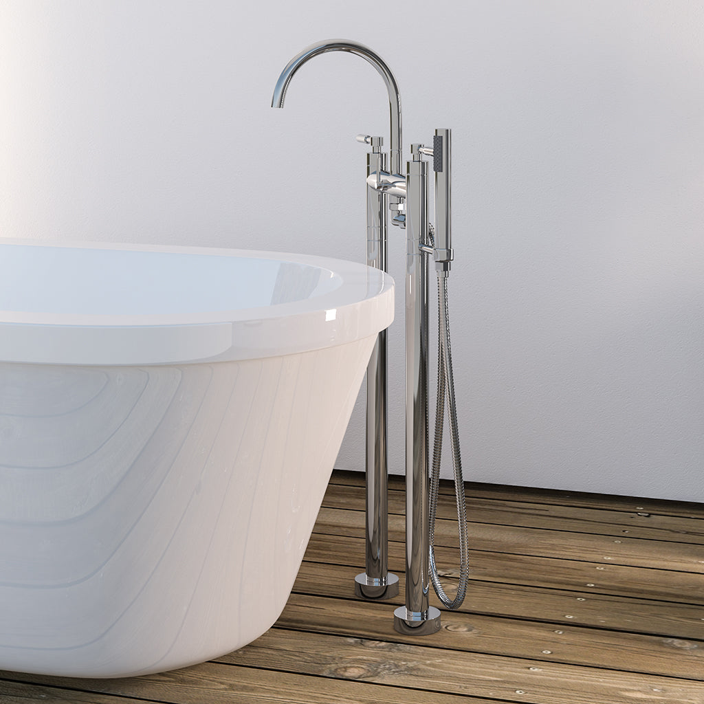 Eastbrook Leith Chrome Floor Mounted Bath Shower Mixer Tap - Inc Kit