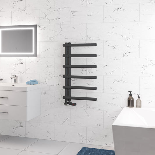 Eastbrook Marlow E-style Matt Anthracite Designer Towel Rail 850mm x 500mm 89.0813