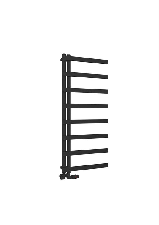 Eastbrook Platani Matt Black Designer Towel Rail 1150mm x 500mm 89.1348