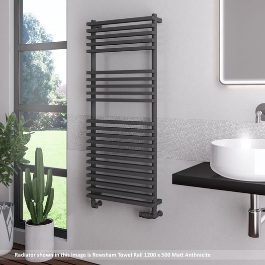 Eastbrook Rowsham Matt Anthracite Designer Towel Rail 800mm x 500mm 89.1394