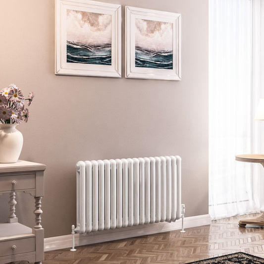 Eastbrook Rubano Horizontal Gloss White 2 Column Radiator 600mm x 1103mm 81.0057