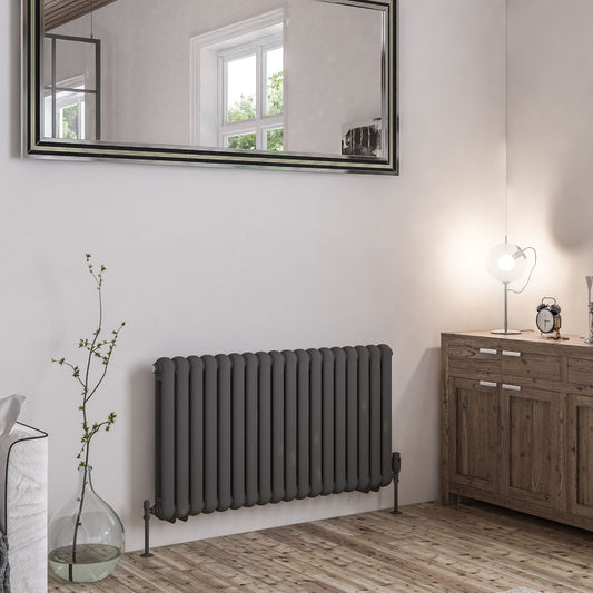 Eastbrook Rubano Horizontal Matt Anthracite 2 Column Radiator 600mm x 1103mm 81.0063