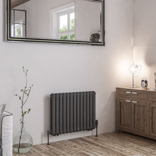 Eastbrook Rubano Horizontal Matt Anthracite 2 Column Radiator 600mm x 803mm 81.0062