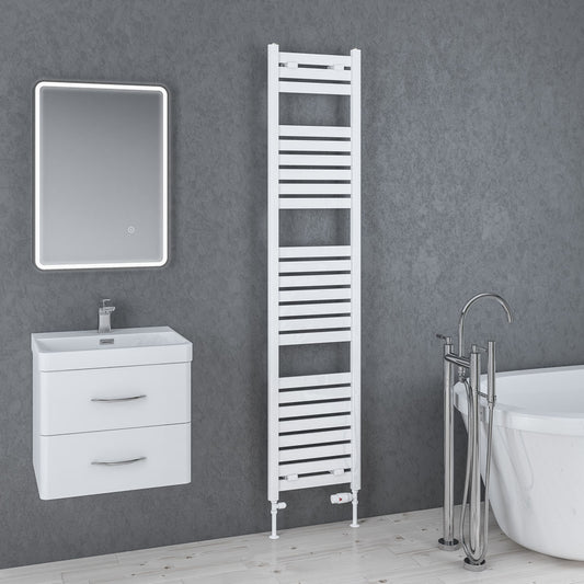 Eastbrook Staverton Gloss White Designer Towel Rail 1800mm x 400mm 41.0138