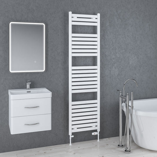 Eastbrook Staverton Gloss White Designer Towel Rail 1800mm x 500mm 41.0141