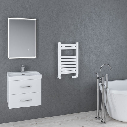 Eastbrook Staverton Gloss White Designer Towel Rail 600mm x 400mm 41.0136