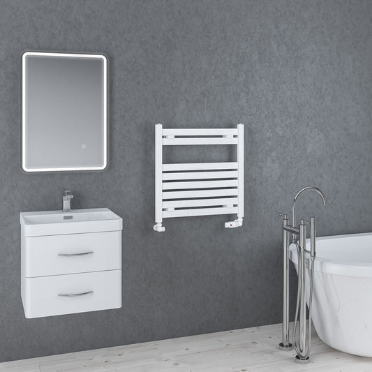 Eastbrook Staverton Gloss White Designer Towel Rail 600mm x 600mm 41.0142