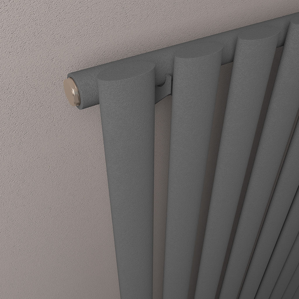 Eastbrook Tunstall Horizontal Matt Anthracite Designer Radiator 600mm x 471mm Close Up Image 89.1633