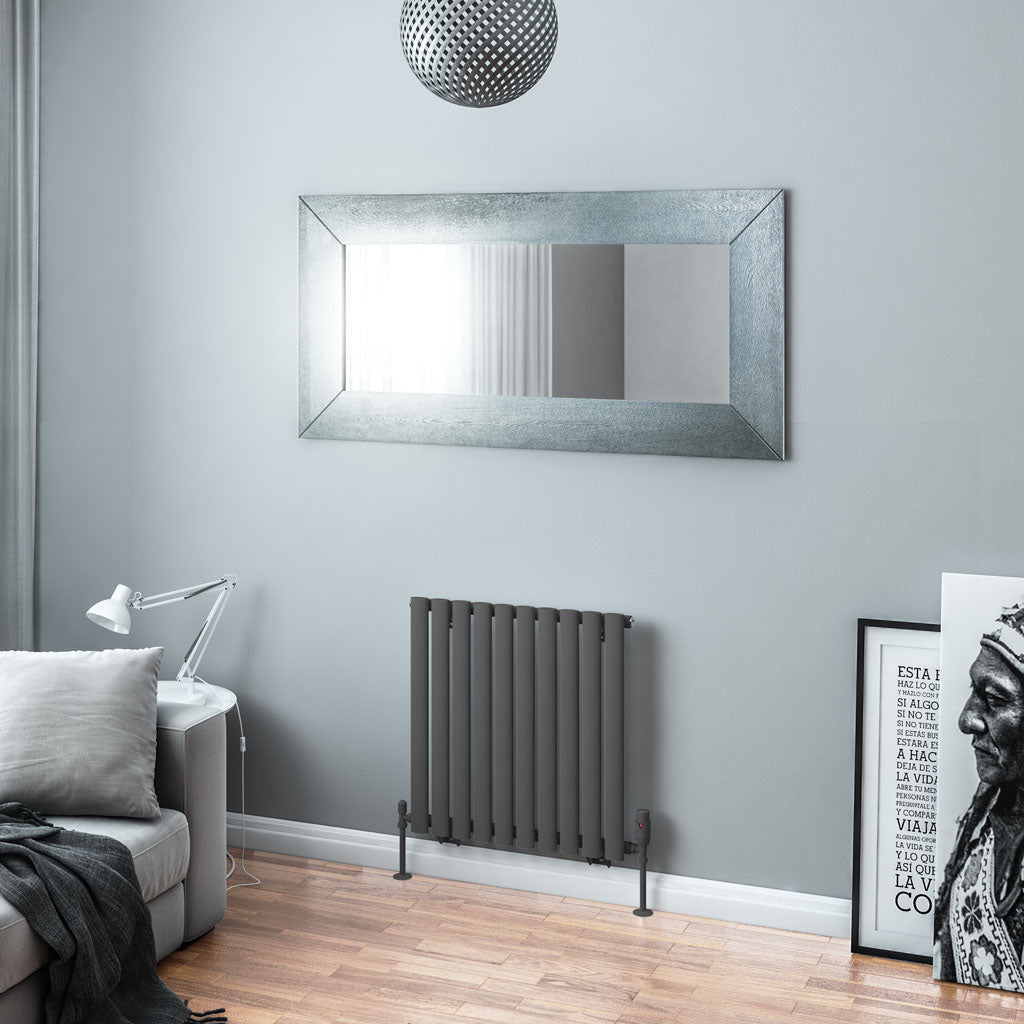 Eastbrook Tunstall Horizontal Matt Anthracite Designer Radiator 600mm x 589mm 89.0014