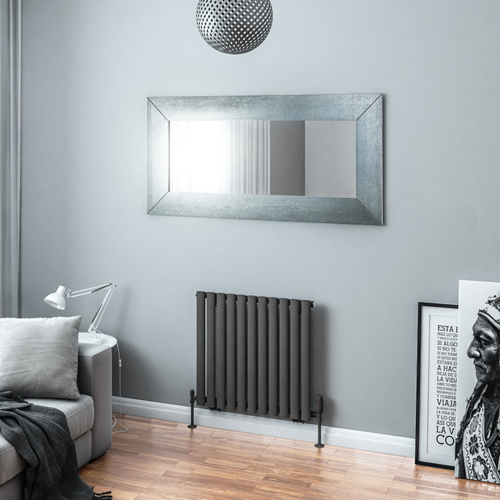 Eastbrook Tunstall Horizontal Matt Anthracite Designer Radiator 600mm x 648mm 89.1636