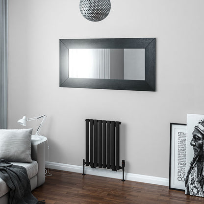 Eastbrook Tunstall Horizontal Matt Black Designer Radiator 600mm x 471mm 89.1634