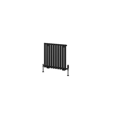 Eastbrook Tunstall Horizontal Matt Black Designer Radiator 600mm x 589mm Cut Out Image 89.0015