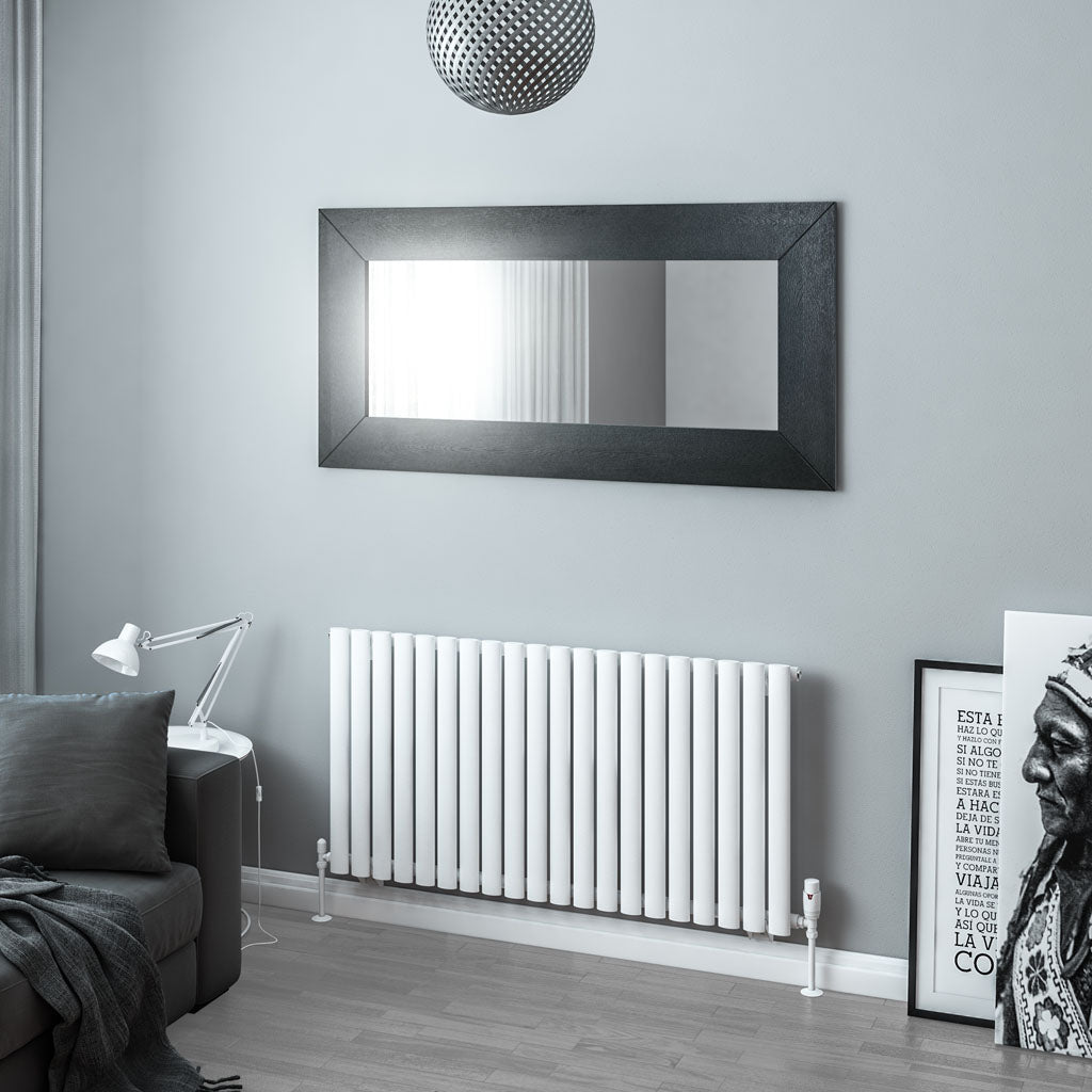 Eastbrook Tunstall Horizontal Matt White Designer Radiator 600mm x 1179mm 89.0022