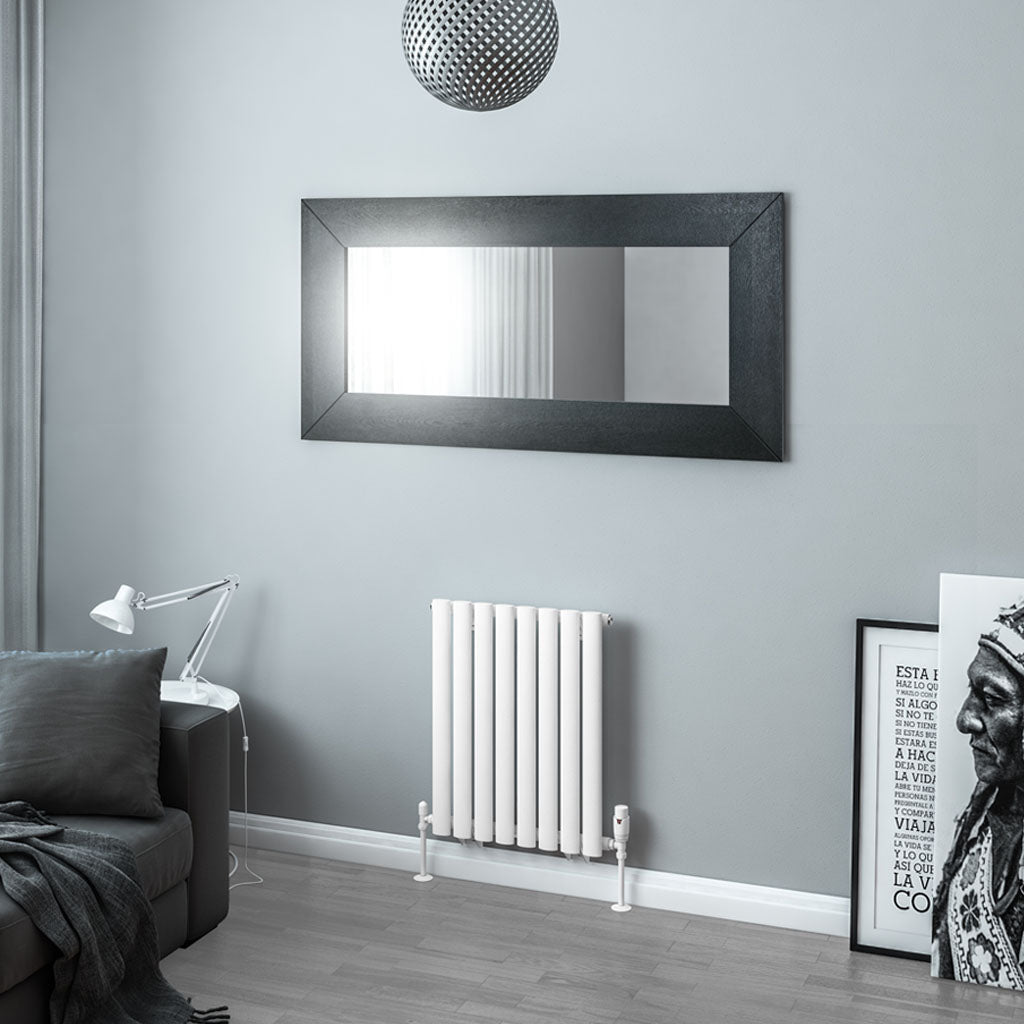 Eastbrook Tunstall Horizontal Matt White Designer Radiator 600mm x 471mm 89.1632