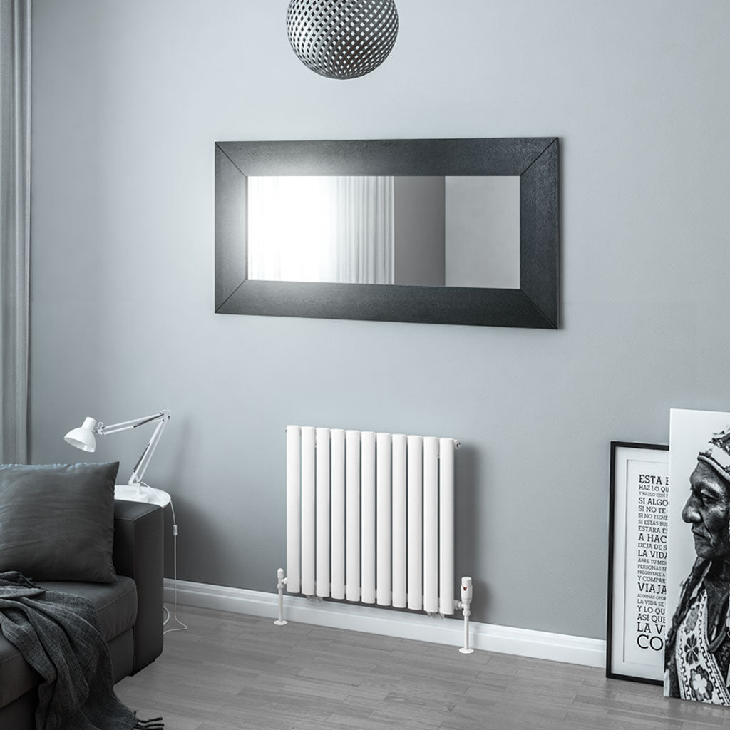 Eastbrook Tunstall Horizontal Matt White Designer Radiator 600mm x 648mm 89.1635