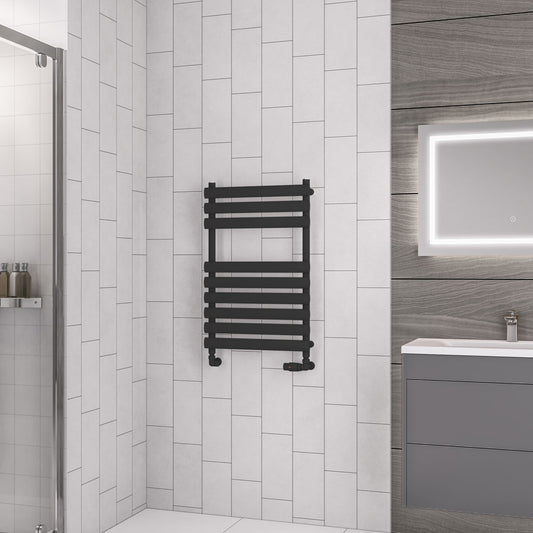 Eastbrook Tunstall Matt Black Designer Towel Rail 800mm x 500mm 89.0031