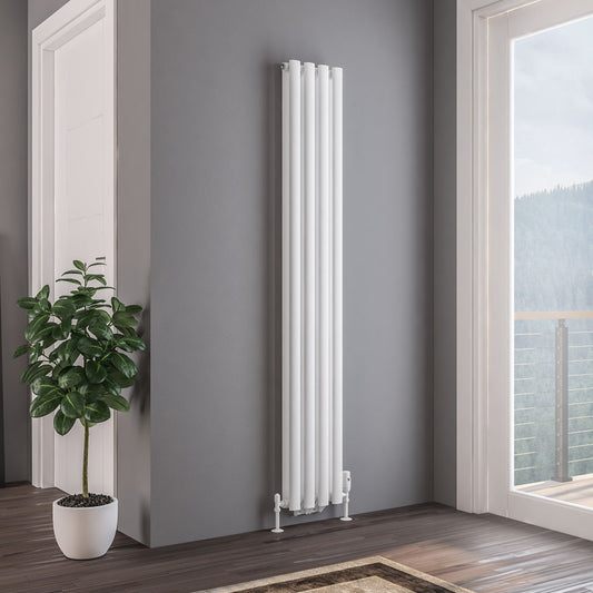 Eastbrook Tunstall Matt White Vertical Double Panel Designer Radiator 1800mm x 280mm 81.0140