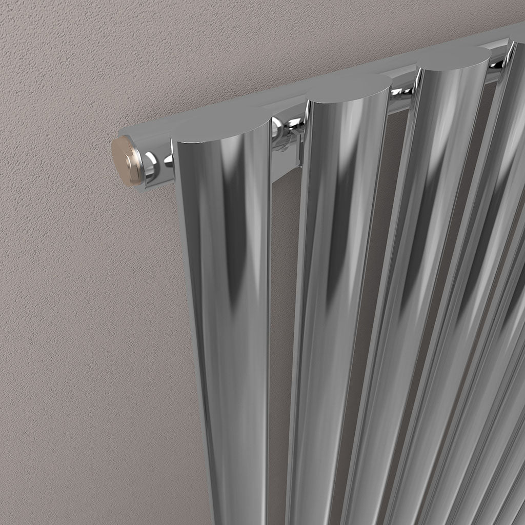 Eastbrook Tunstall Vertical Chrome Designer Radiator 1800mm x 350mm Close Up Image 89.1623