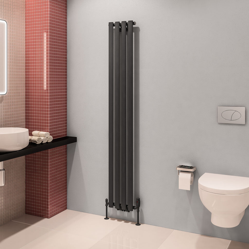 Eastbrook Tunstall Vertical Matt Anthracite Designer Radiator 1800mm x 280mm 89.0002