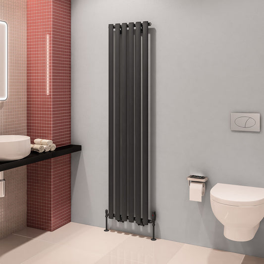 Eastbrook Tunstall Vertical Matt Anthracite Designer Radiator 1800mm x 420mm 89.0006