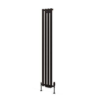 Eastbrook Tunstall Vertical Matt Black Designer Radiator 1800mm x 280mm Cut Out Image 89.0003