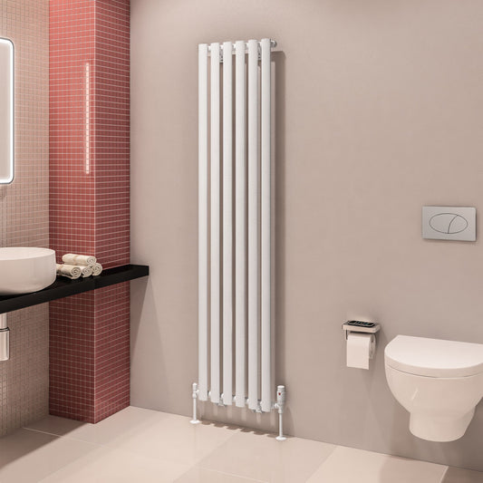 Eastbrook Tunstall Vertical Matt White Designer Radiator 1800mm x 420mm 89.0005