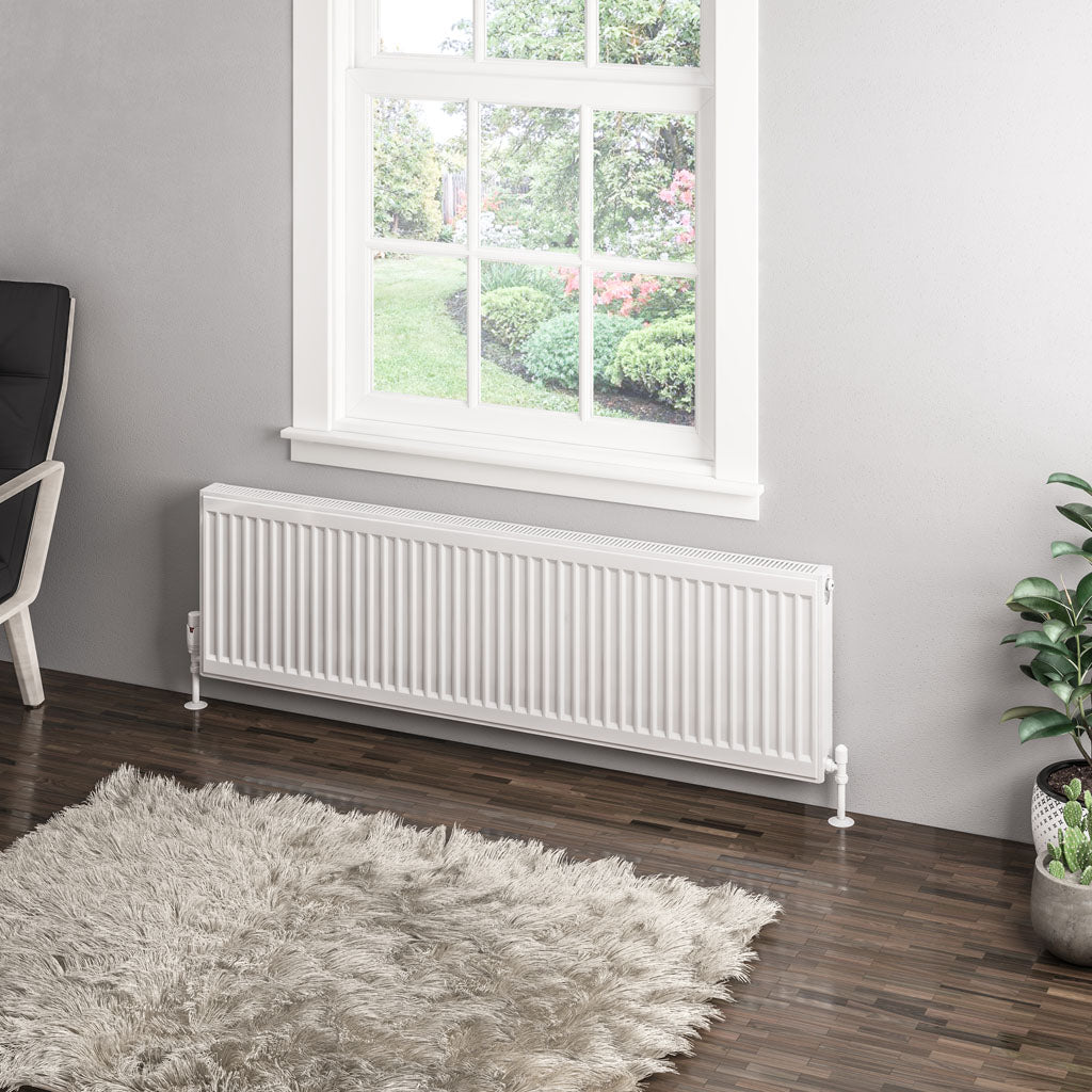 Eastbrook Type 11 Single Panel Gloss White Radiator 400mm High x 1400mm Wide 25.0028